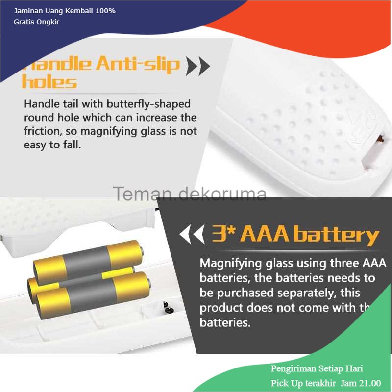 TD-PR2 Jakemy Kaca Pembesar 8X dengan Senter LED - JM-Z19