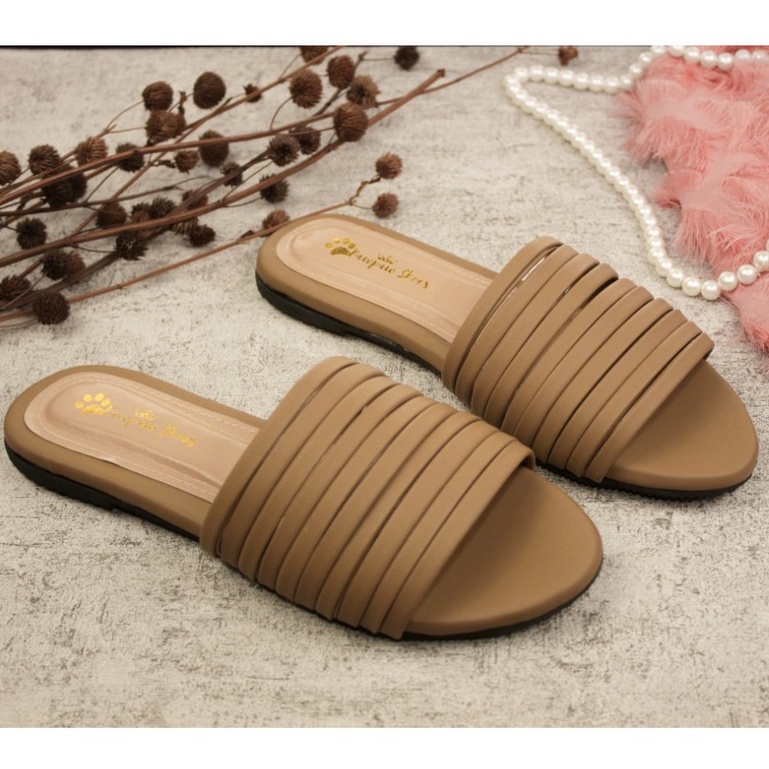 SANDAL WANITA KIMMY FLAT MOCCA BIG SIZE 41 42 43 44 45 PAWPAW