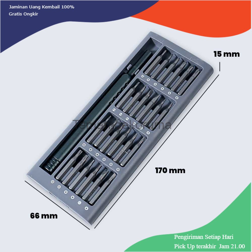 TD-PR2 Xzante Wiha Obeng Set Magnetic Bits 24 in 1 - W24