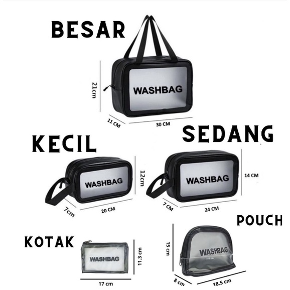 Tas Kosmetik Transparant Wash Bag  Waterproof Travel Make Up Bag