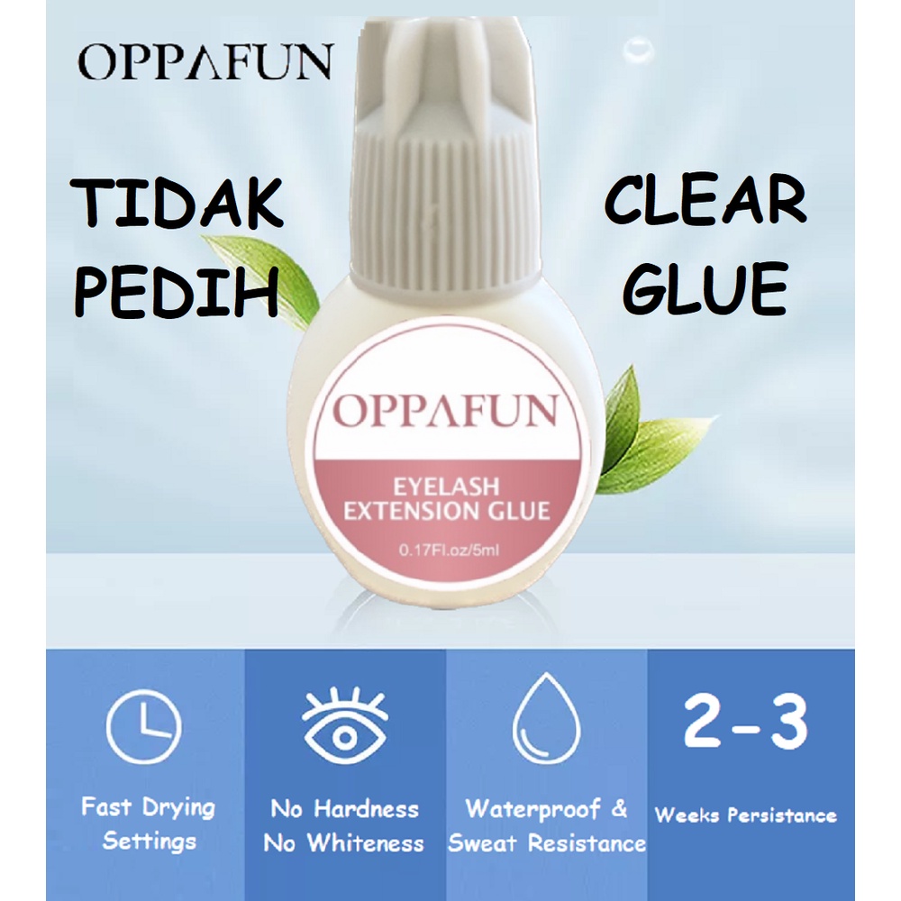 Lem Bulu Mata OPPAFUN GLUE Eyelash Extension TIDAK PERIH PEDIH Tahan 2-3 Minggu Adhesive CLEAR BENING Tanam Bulumata No Odor Non Irritating RYRLASH FUNMIX