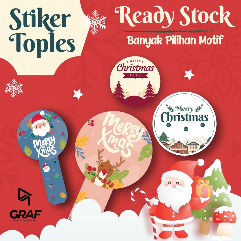 

Stiker Natal / Segel Toples / Label Stiker Hampers Custom
