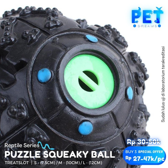 MAINAN ANJING BUNYI BOLA GIGITAN SELIP MAKANAN SQUEAK DOG BALL FUN TOY