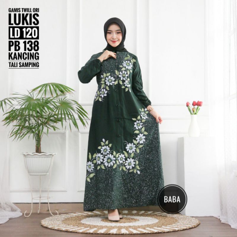 Gamis twill ori lukis