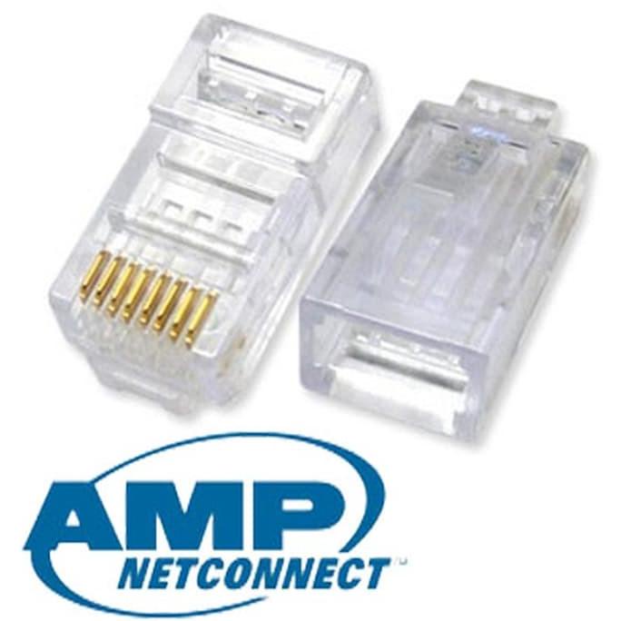 Original Amp 1Pack Isi 50 Connector Lan Rj45 Cat5 Cat6