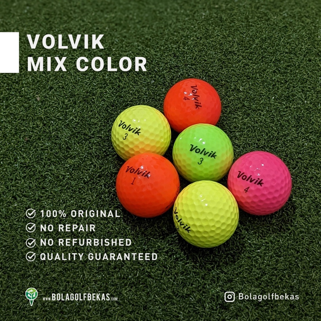 Bola golf bekas / second grade A terlaris - Bola Volvik mix - grade A, original, no repair - mix col