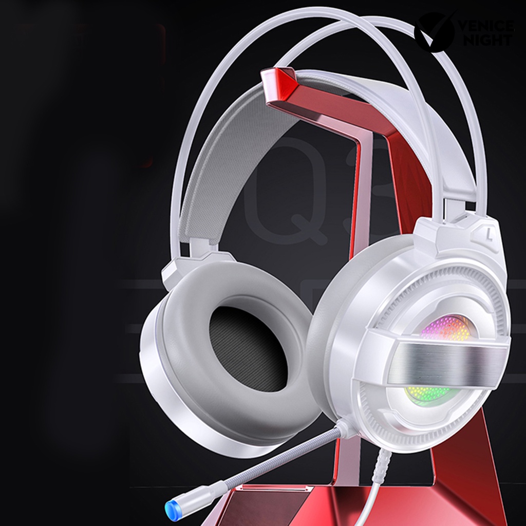 (VNEP) (Berkabel) Q3 Kontrol Kabel Headphone Mikrofon Dapat Diputar 120 Derajat ABS Gaming Stereo Surround Sound Headset untuk Gamer