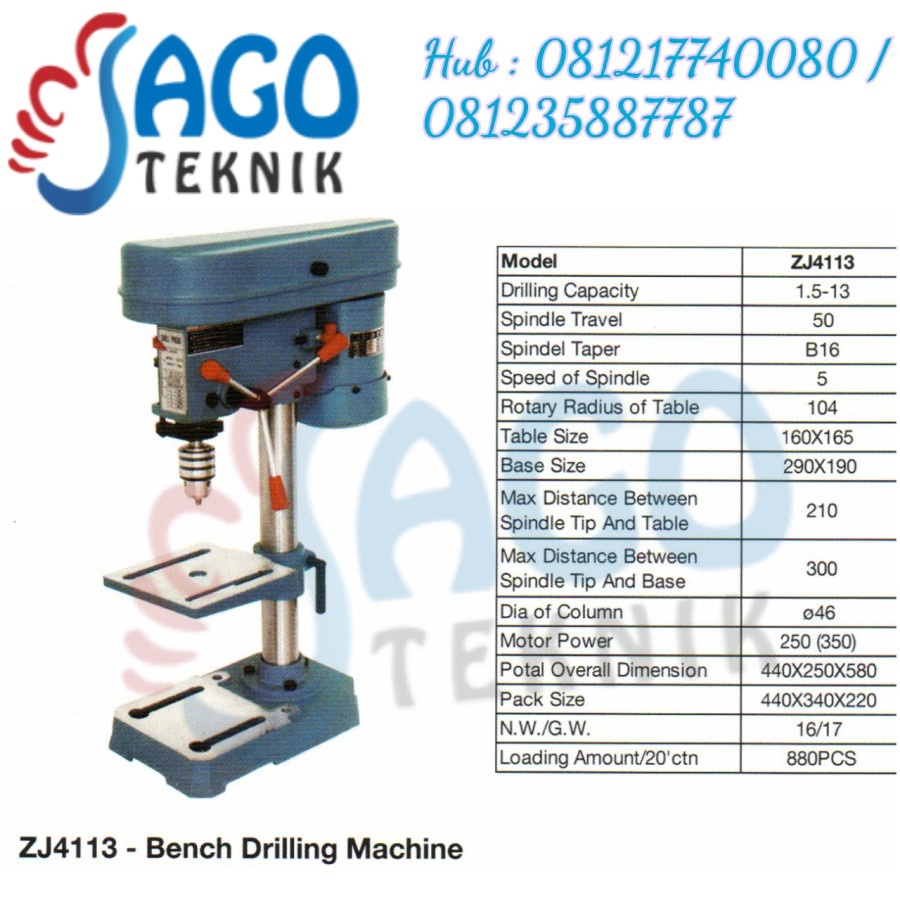 Mesin Bor Duduk / Bor Duduk ZJ 4113-13mm OSCAR