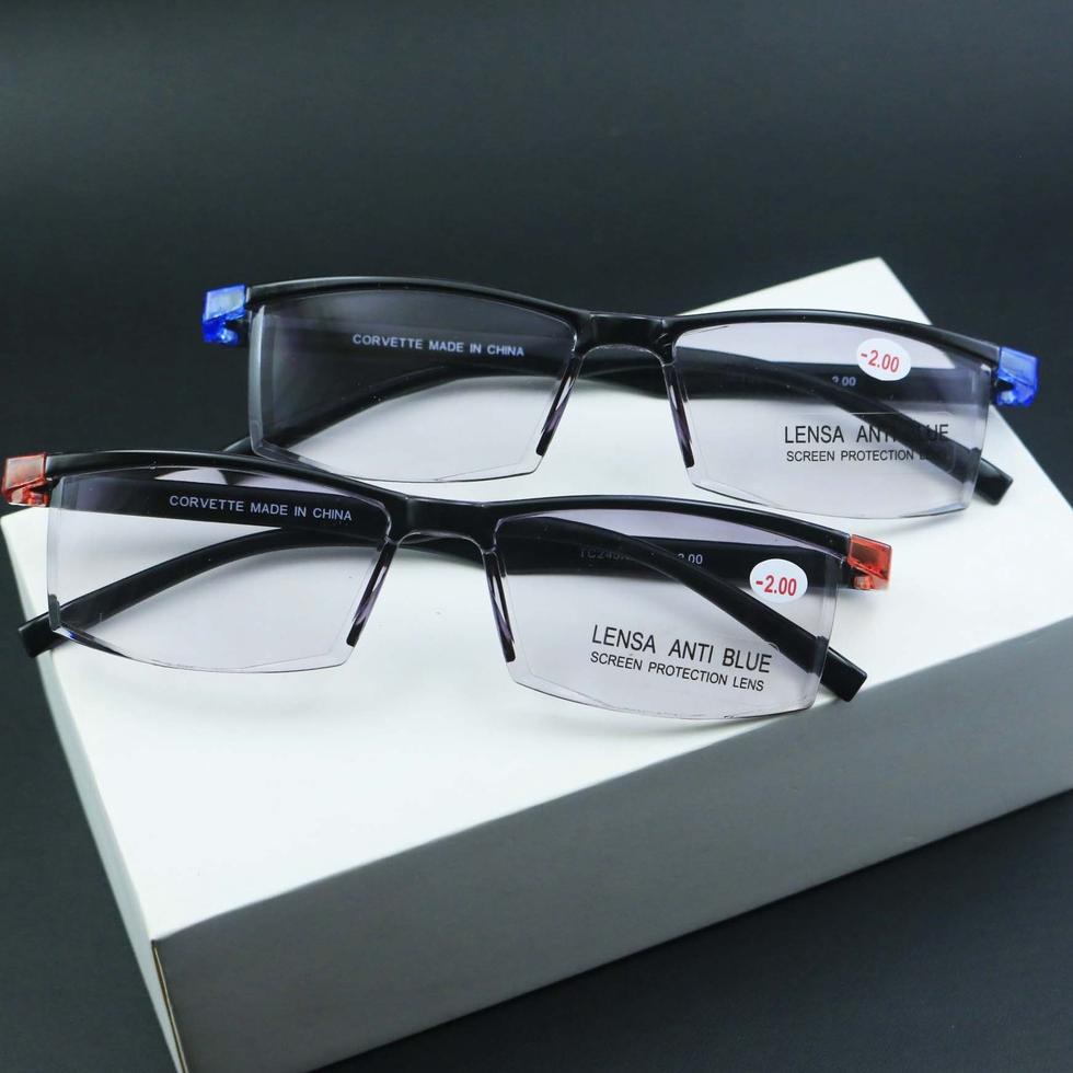 D0K8 245/KACAMATA MINUS LENSA HITAM GRADIASI/KACAMATA MINUS FRAMELESS TANPA FRAME/KACAMATA MINUS RAB