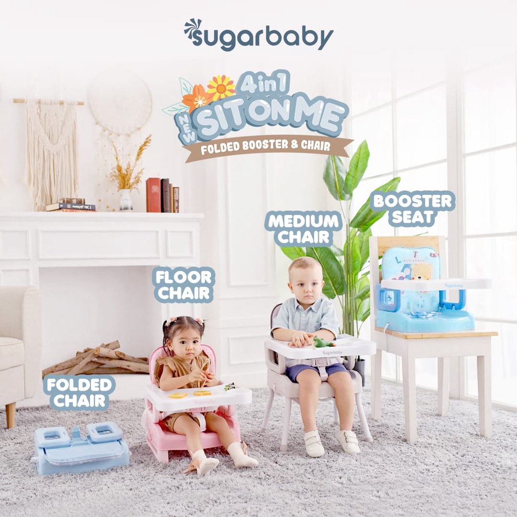 RB22 Sugarbaby 4in1 SitOnMe Folded Booster & Chair Sugar Baby Kursi Makan Bayi Meja Makan Bayi Chair