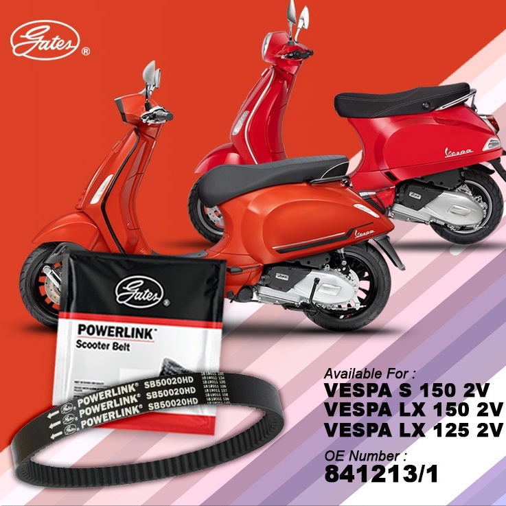 VAN BELT GATES VANBELT V BELT VBELT V-BELT GATES POWERLINK 841213/1 | SB50020HMI ALL VESPA MODERN SPRINT PRIMAVERA VANBELT POWERLINK 100% ORIGINAL