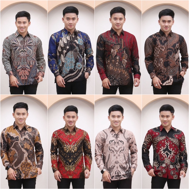 kemeja Batik Pria Lengan Panjang Motif Terbaru 2022 Batik Pria Big Size M L XL XXL atasan pria Dewasa Batik Laki-Laki Lengan Batik kerja Pria Batik Ayah &amp; Anak Laki-Laki Batik Jumbo Ld 130 Batik Pekalongan Terlaris Batik Solo Motif Kraton Batik Slimfit