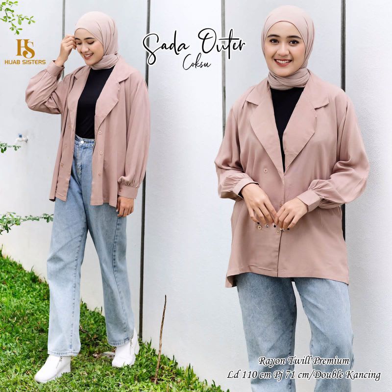SADA OUTER RAYON TWILL PREMIUM BLAZER WANITA OUTER POLOS WANITA CARDIGAN ATASAN WANITA ORI BY HIJAB 