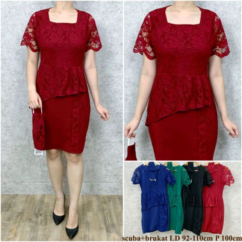 dress jeje brukat semi scuba import