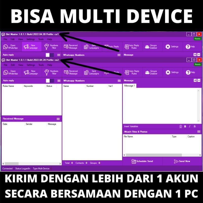 Aplikasi WA MASSAL PRO | Bot Master | DIBANTU INSTALL GARANSI | Full BONUS