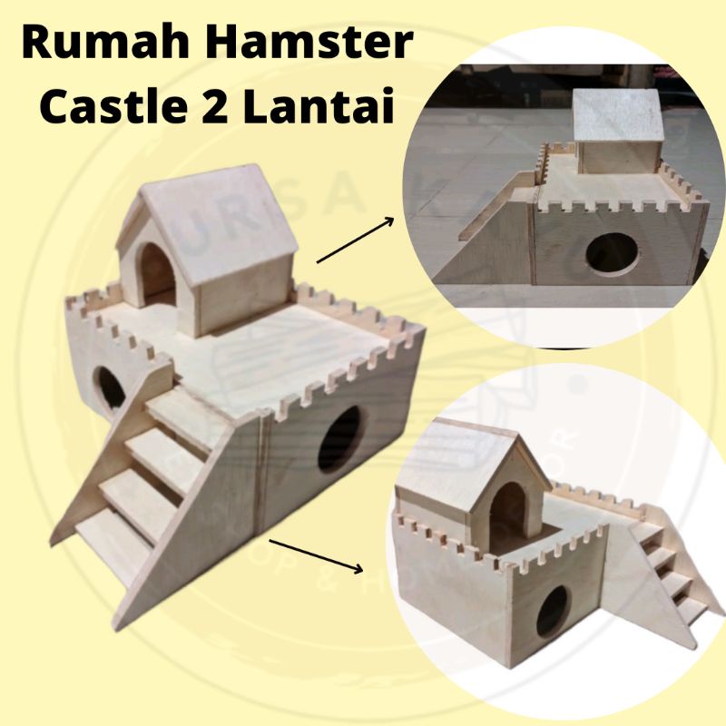 Rumah Hamster Model Kastil Lantai 2 / Aksesoris Hamster