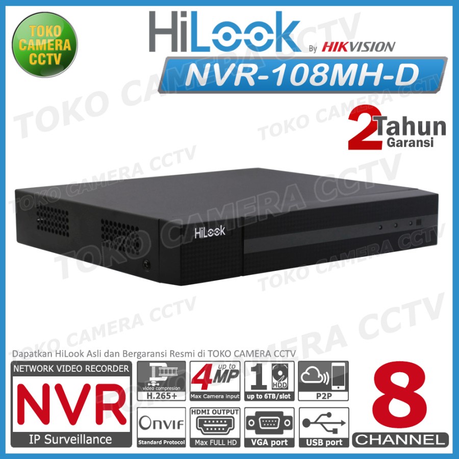 NVR 8 CHANNEL HILOOK NVR-108MH-D NVR 8CH HILOOK