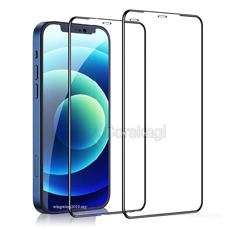 2pcs Pelindung Layar Tempered Glass HD Transparan Untuk Apple iphone 12 11 Pro MAX XR X XS MAX