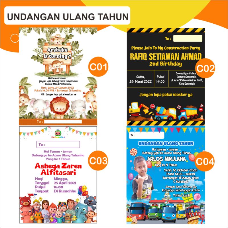 Kartu Undangan Ulang Tahun + Plastik