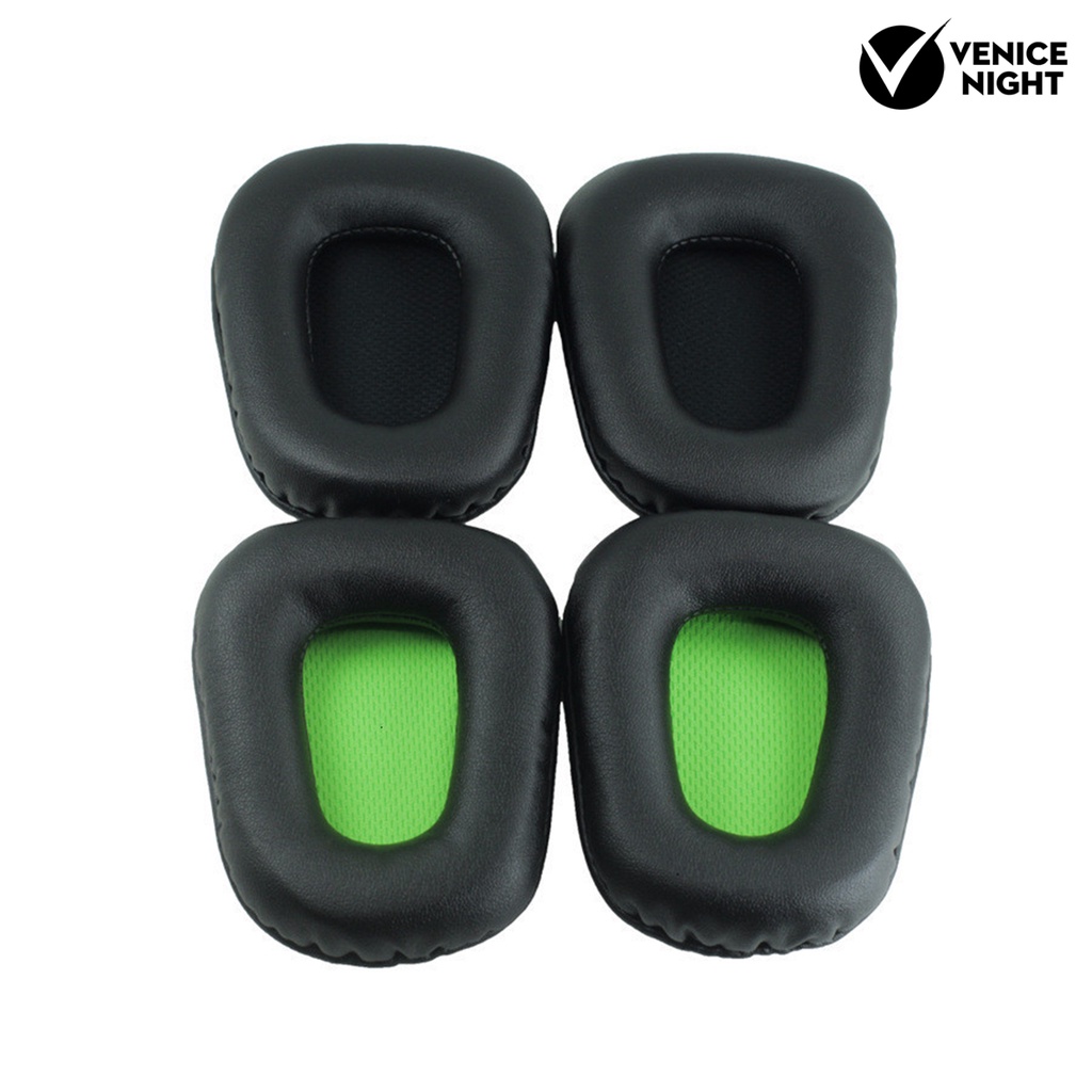 (VNEP) (Berkabel) 2Pcs Lembut Penggantian Faux Kulit Memori Busa Headphone Bantalan Telinga Earmuff Bantal untuk Razer Electra