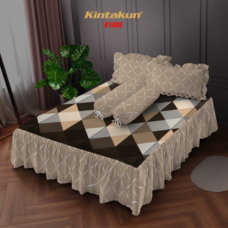 Kintakun Sprei Rumbai 160 / 180 Adira Aesthetic Dluxe Microtex Coklat