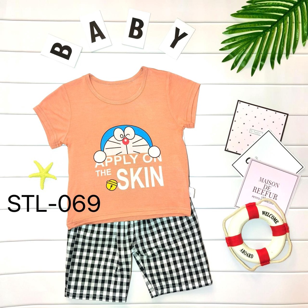 Baju Set ANAK 2-4Tahun 100%Cotton-Setelan Anak Lengan Pendek-Breathable Dan Tidak Panas