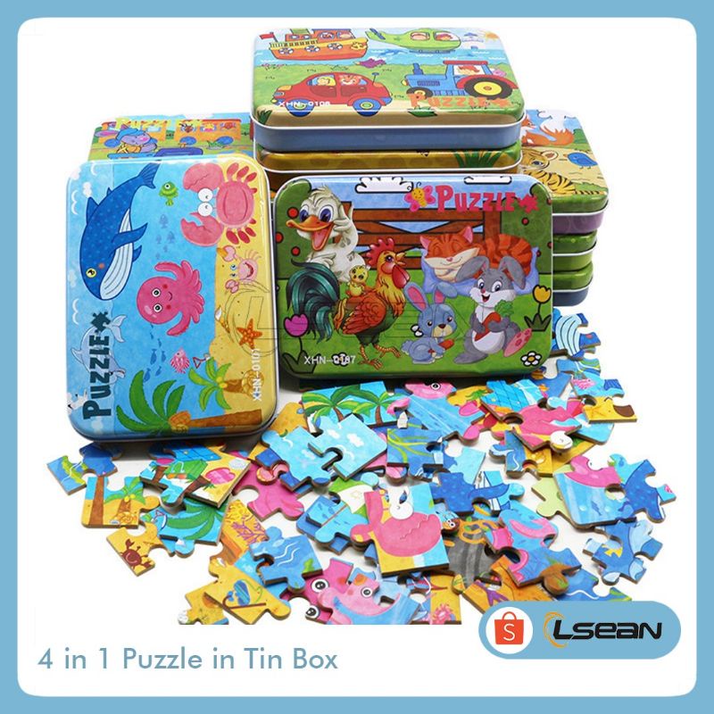 4in1 PUZZLE JIGSAW IN TIN BOX