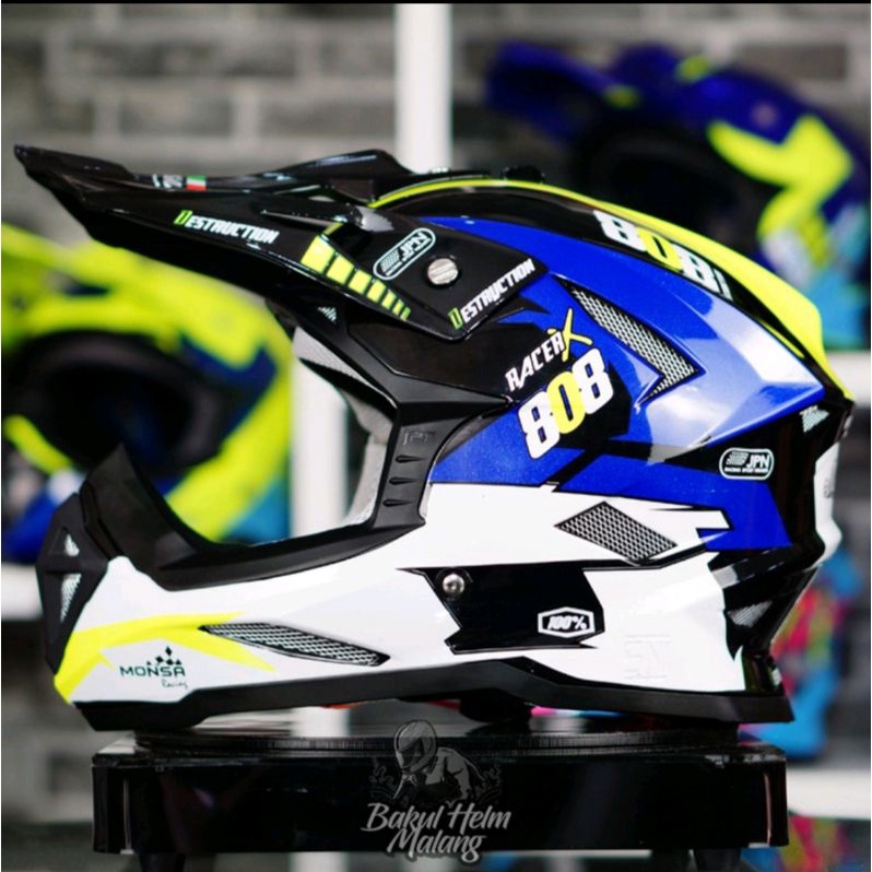 HELM CROSS MONSA MOTIF TERBARU MODEL HELM TRAIL MONSA ORIGINAL SNI