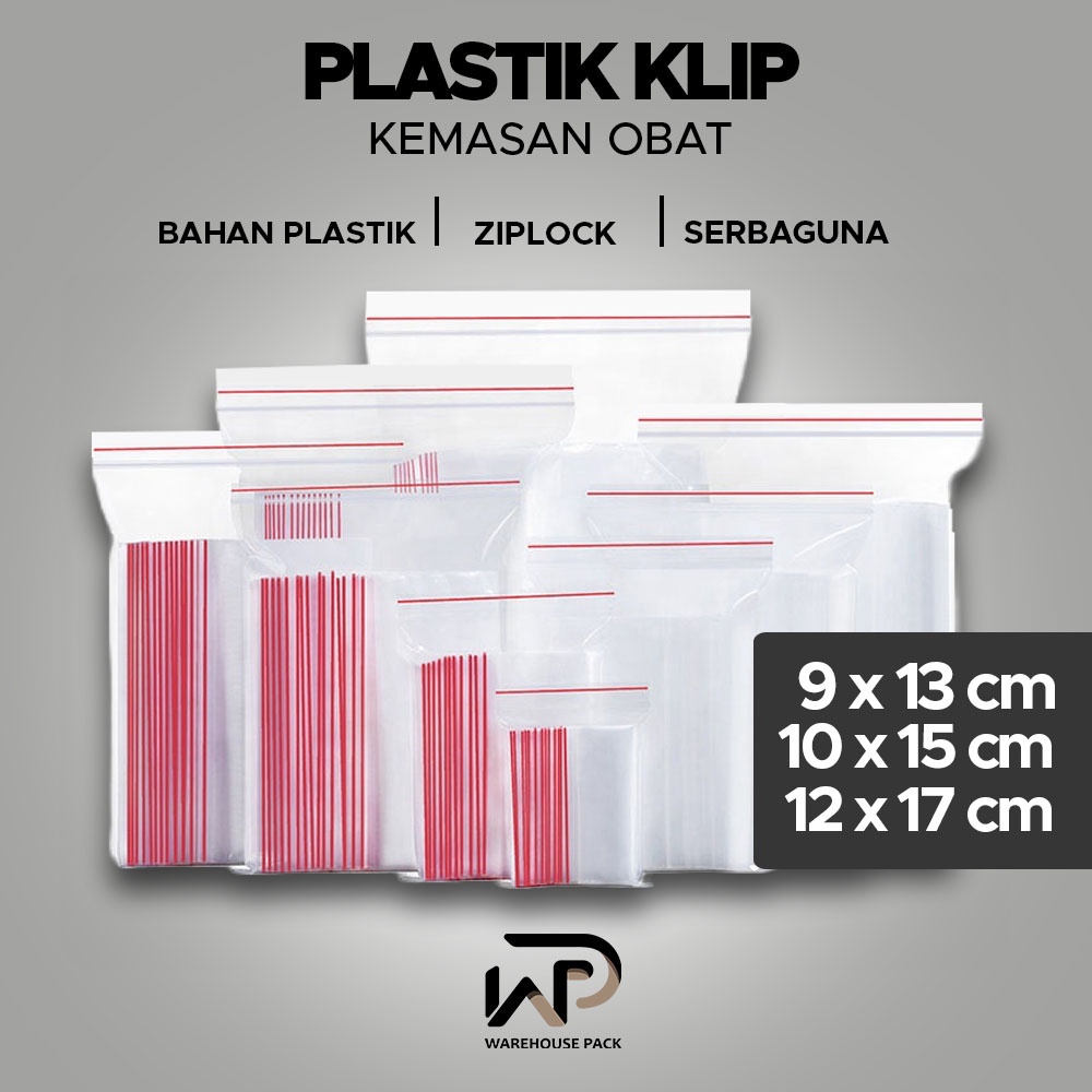 ( 100 Pcs ) Plastik Klip Obat | Plastik Klip / Zipper | Plastik Klip Bening Serbaguna