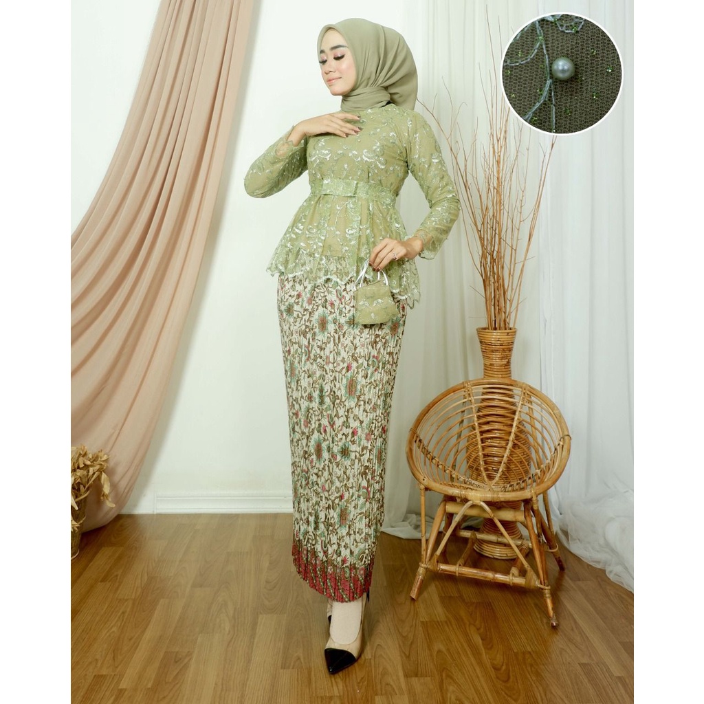 ADE> KEBAYA WISUDA MODERN REALPICT - KEBAYA BLUES CANTIKA - BAJU KEBAYA OUTFIT PESTA KEKINIAN