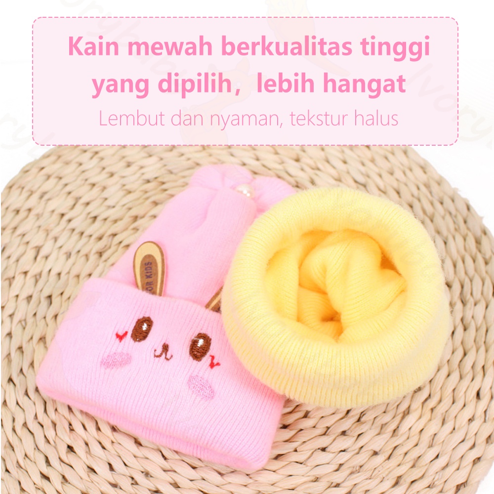 Ivorybaby Topi kupluk bayi anak kids hat Kupluk bayi rajut motif kelinci