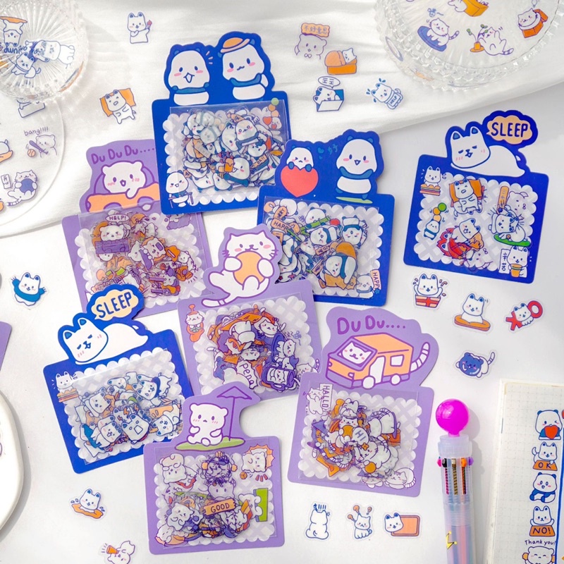 

BLANJA.ids [40 pcs]sticker stiker Kucing lucu stiker tumbler 2d laptop hp, isi 40 lembar