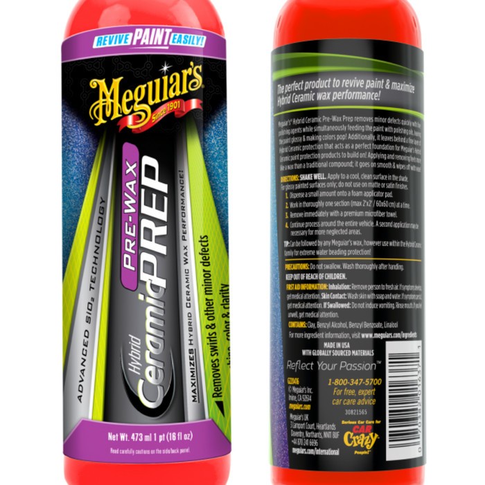 Meguiars Hybrid Ceramic Pre Wax Prep 473ml, 2in1 Polish + Semi Coating