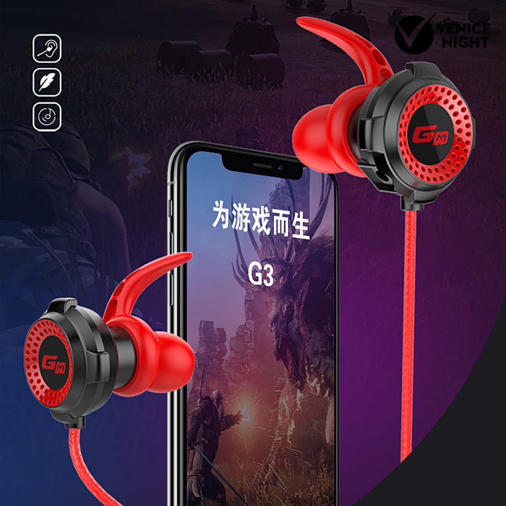 (VNEP) (Berkabel) G11 3.5mm In-Ear Earphone Noise Reduction Gaming Headset dengan Mikrofon