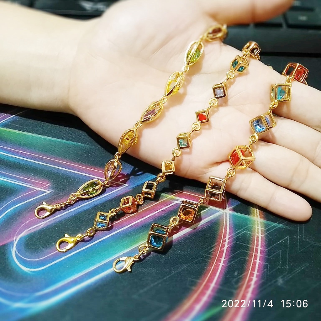 AV46 Grosir Gelang Batu Permata Motif Random