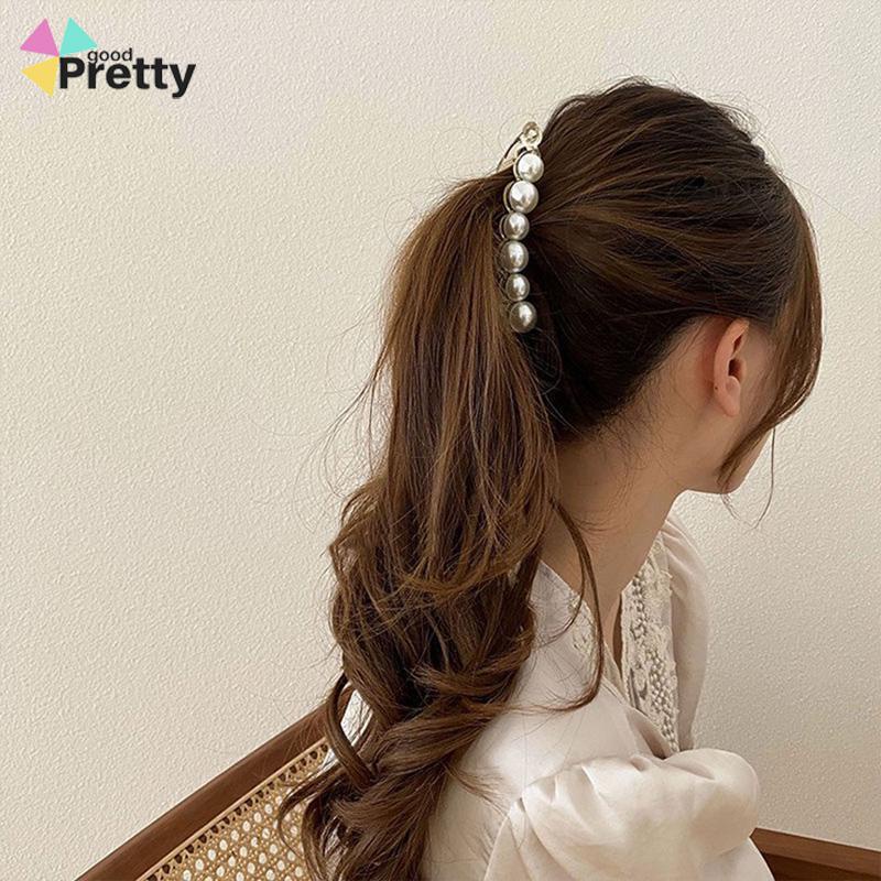 Jepit Rambut Pisang 10.5cm Mutiara Kristal Jepitan Ponytail  Salon Banana Ponytail Hair Claw Clips - PD