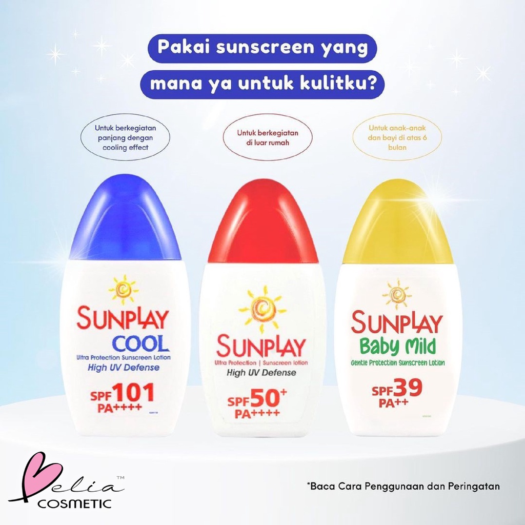 ❤ BELIA ❤ Rohto Sunplay UVA UVB SPF50 PA++++| SPF 39 PA++ | Sunblock Sunscreen Lotion High UV Defense | BPOM