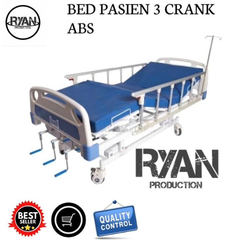 Bed Pasien 3 Crank / Tempat Tidur Pasien 3 Crank Engkol ABS Berkualitas