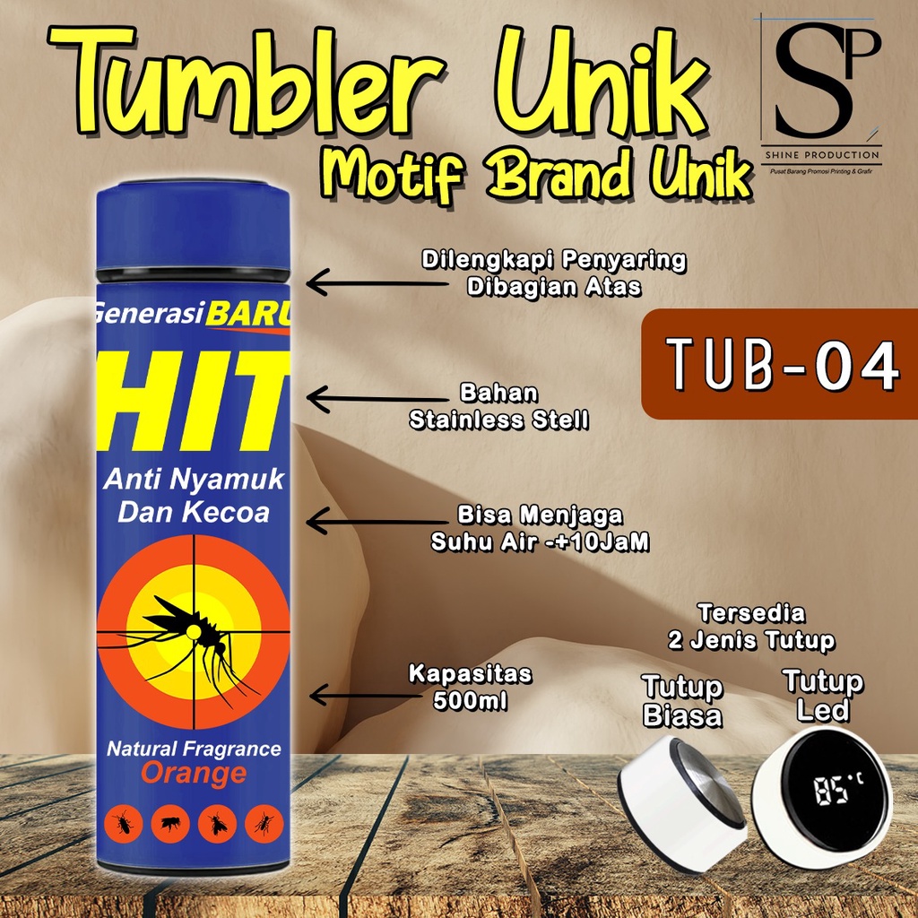 Botol Minum Tumbler Unik Printing Stainless Steel 500 ML