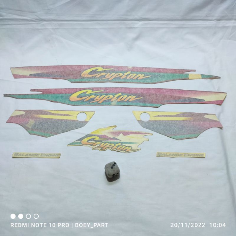 Striping stiker sticker yamaha crypton cripton merah original nos