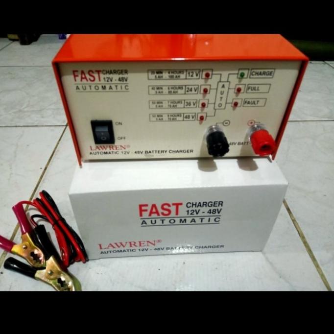 fast charger accu 12v-48v lawren cas aki otomatis murah 48volt 48 volt