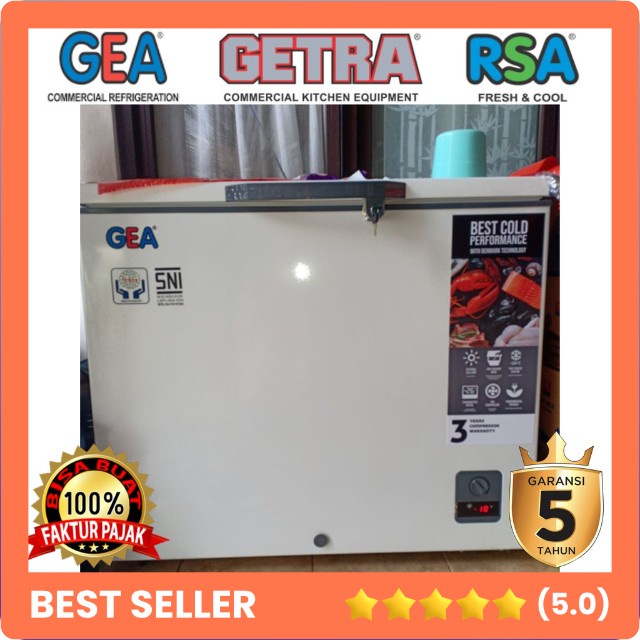 JUAL GEA AB-208-R CHEST FREEZER BOX LEMARI PEMBEKU AB208R ORIGINAL GARANSI RESMI TOKO MESIN SEMARANG