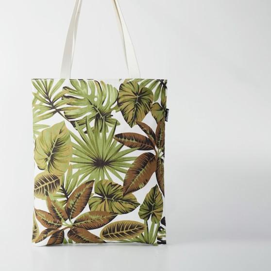 Pamole - Tote Bag Bahan Kanvas Penutup Resleting - Motif Bunga
