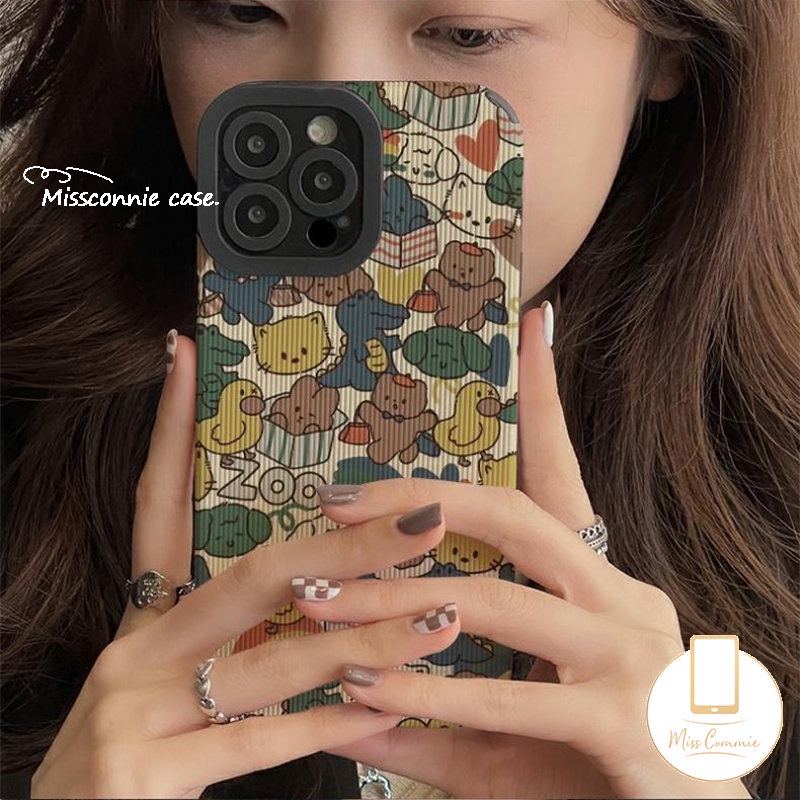 Casing Soft Case TPU Motif Kelinci / Kucing / Dinosaurus / Bebek Untuk iPhone 11 Pro Max / 7 + / 8 + / 12 / 13 / 14 Pro Max / XR / X / XS Max