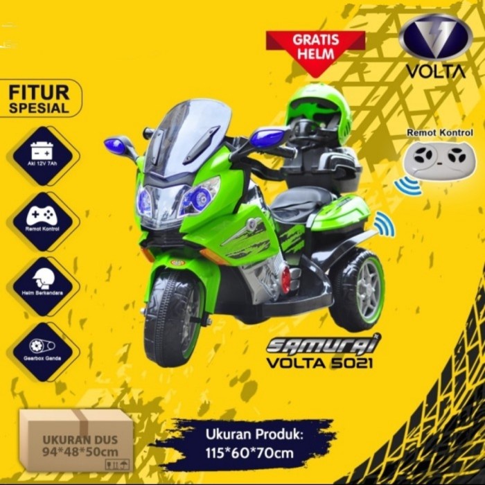 mainan anak motor aki remote control motor samurai volta 5021