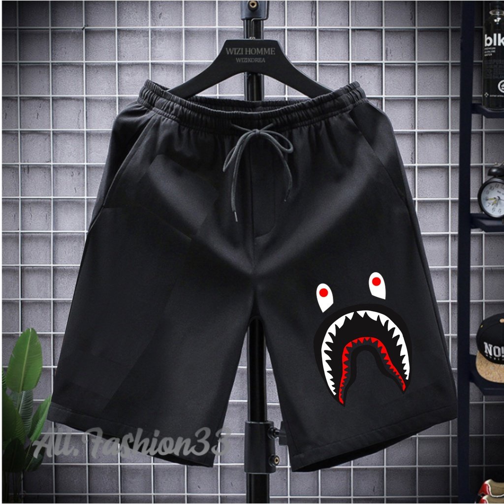 Celana Pendek Pria Distro Celana Pendek Branded Celana Pendek Pria Premium Sablon Bape Shark