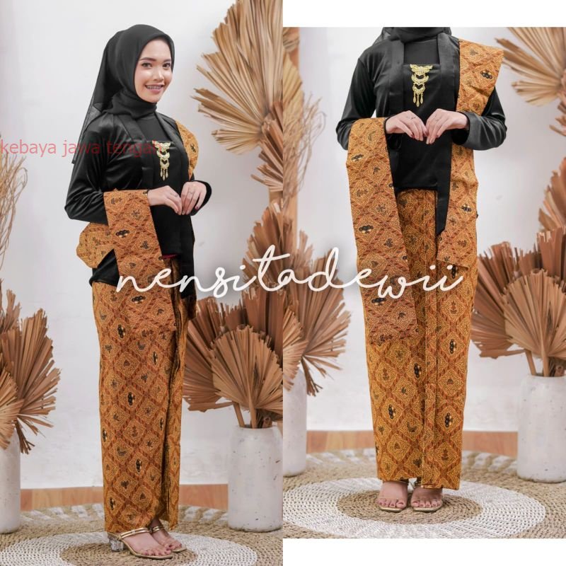 Kebaya Bludru, Jarik Wiru Instan + Selendang / Motif Sidmukti Kebaya Bludru