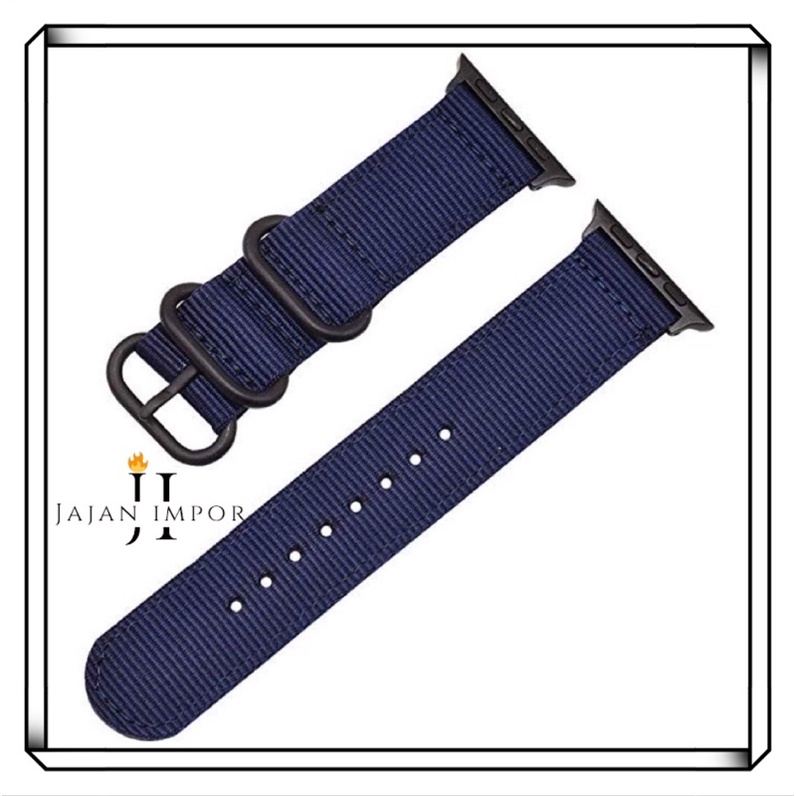 Tali Strap Kanvas Nato Nylon i Watch Iwatch 3 4 5 6 7 8 SE Black Edition 38mm 40mm 41mm 42mm 44mm 45mm 49mm