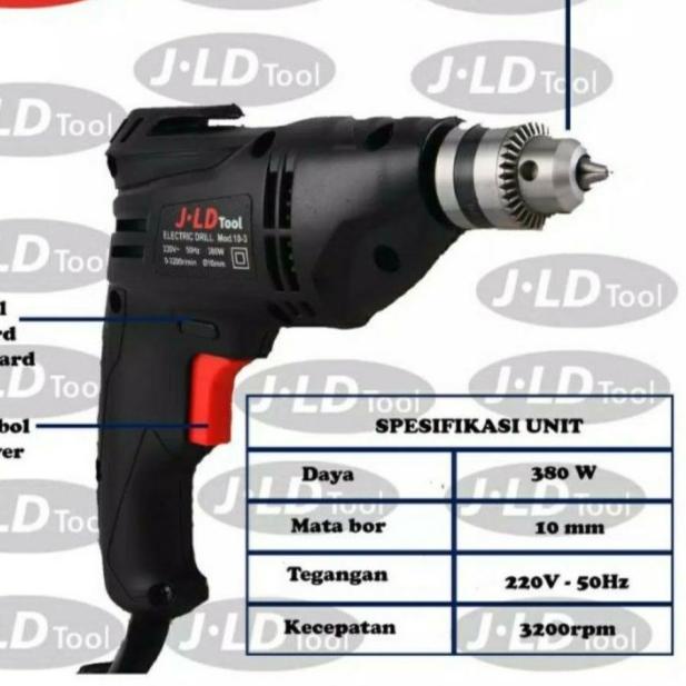 Bor Listrik Hujia HB-2111 / Bor 10mm Variable Speed, Bolak Balik - JLD 10-3