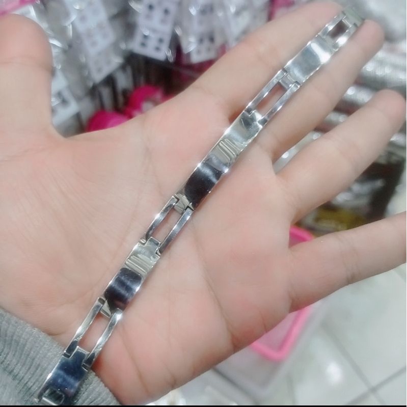 Gelang baja putih asli model jam